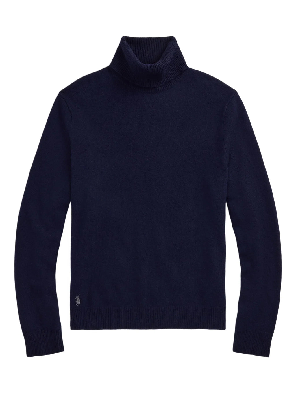 RALPH LAUREN Wool-Cotton Roll Neck Jumper Hunter Navy